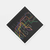 NY-Cityの地下鉄の地図 スタンダードランチョンナプキン (角)