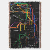 NY-Cityの地下鉄の地図 スローブランケット (正面縦)