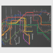 NY-Cityの地下鉄の地図 ラッピングペーパー (フラット)