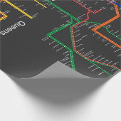 NY-Cityの地下鉄の地図 ラッピングペーパー (角)