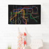 NY-Cityの地下鉄の地図 横断幕 (インサイチュ)