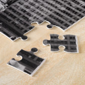 NY City Skyline Empire State Building, WTC BW ジグソーパズル (側面)