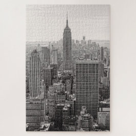 NY City Skyline Empire State Building, WTC BW ジグソーパズル