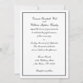 NY City Skyline ESB BW Etched 結婚's 招待状 (裏面)