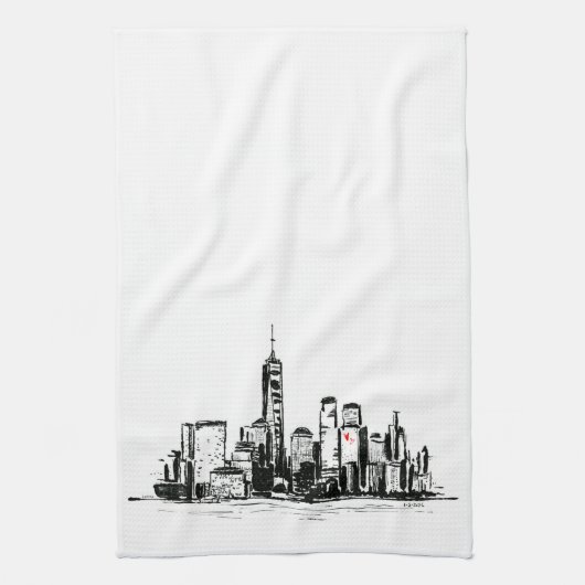 NY Cityscape キッチンタオル (縦)