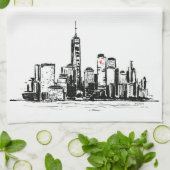NY Cityscape Kitchen Towel キッチンタオル (折り畳み)