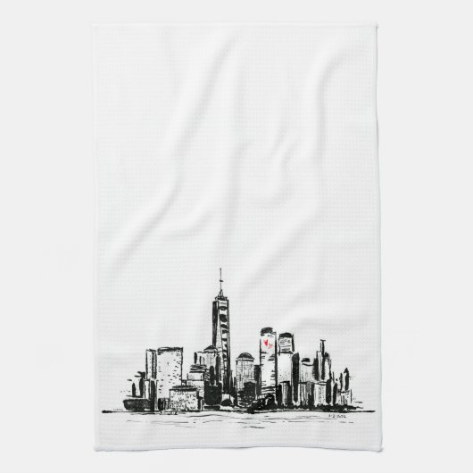NY Cityscape Kitchen Towel キッチンタオル (縦)