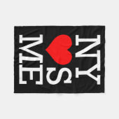 Ny Loves Me Funny I Heart New York  フリースブランケット (正面(横))