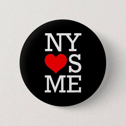 Ny Loves Me Funny I Heart New York 缶バッジ (正面)