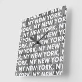 NY NEW YORKグラフィックパターン スクエア壁時計 (傾斜)