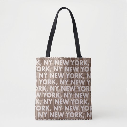 NY NEW YORKグラフィックパターン トートバッグ (正面)