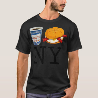 NY New York Bacon Egg and Cheese and Coffeeが大好き Tシャツ