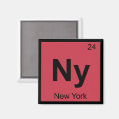 Ny - New York Chemistry Periodic Table Symbol City マグネット (正面/裏面)