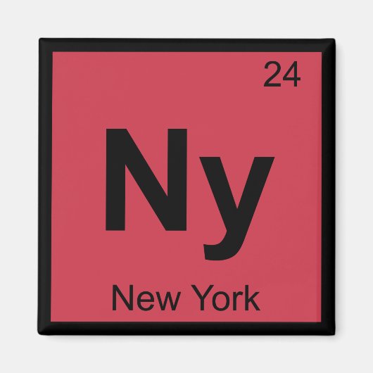 Ny - New York Chemistry Periodic Table Symbol City マグネット (正面)
