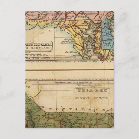 NY、NJ、Pa、Del、Md ポストカード (正面)