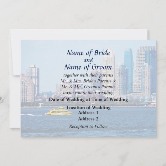 NY - NY Water Taxiの結婚製品 招待状 (正面)
