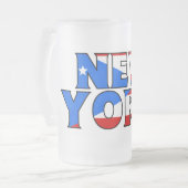 NY - PRによって曇らされるマグ フロストグラスビールジョッキ (正面左)