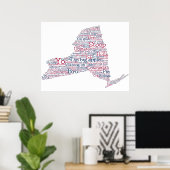 NY USAスラングWord Art Mapポスター ポスター (ホームオフィス)