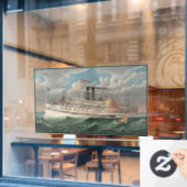 NY Voyage Grand Paddlewheel Steamboat The Pilgrim ウィンドウサイン (カフェ窓)