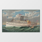 NY Voyage Grand Paddlewheel Steamboat The Pilgrim ウィンドウサイン (シート)