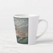 NY Voyage Grand Paddlewheel Steamboat The Pilgrim カフェラテマグ (右)