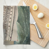 NY Voyage Grand Paddlewheel Steamboat The Pilgrim キッチンタオル (四つ折り)