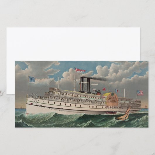NY Voyage Grand Paddlewheel Steamboat The Pilgrim シーズンカード (正面/裏面)