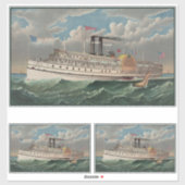 NY Voyage Grand Paddlewheel Steamboat The Pilgrim シール (シート)