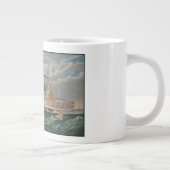 NY Voyage Grand Paddlewheel Steamboat The Pilgrim ジャンボコーヒーマグカップ (右)