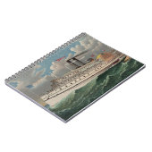 NY Voyage Grand Paddlewheel Steamboat The Pilgrim ノートブック (左側)