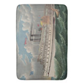 NY Voyage Grand Paddlewheel Steamboat The Pilgrim バスマット (正面縦)