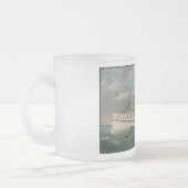 NY Voyage Grand Paddlewheel Steamboat The Pilgrim フロストグラスマグカップ (左)