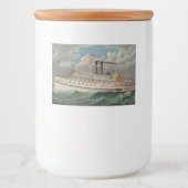 NY Voyage Grand Paddlewheel Steamboat The Pilgrim フードラベル (正面)