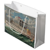 NY Voyage Grand Paddlewheel Steamboat The Pilgrim ラージペーパーバッグ (正面アングル)