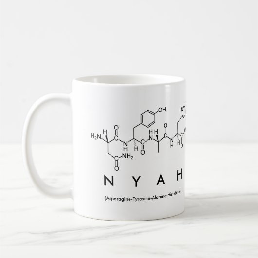 Nyahペプチド名mug コーヒーマグカップ (左)