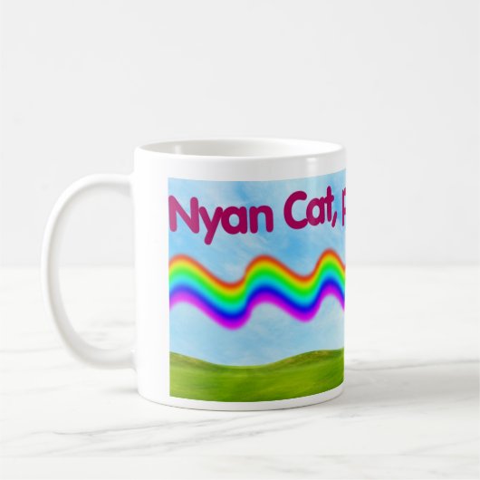Nyan猫の許しのブタのマグ01 コーヒーマグカップ (左)