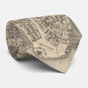 NYCおよびブルックリン(1855年)のヴィンテージの地図 ネクタイ