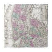 NYCおよびブルックリン(1866年)のヴィンテージの地図 タイル (正面)