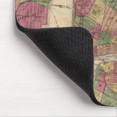 NYCおよびブルックリン(1868年)のヴィンテージの地図 マウスパッド (コーナー)