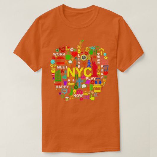NYCが大好きニューヨーク・シティ・ビッグアップル Tシャツ (デザイン正面)