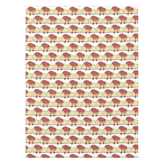 NYCさくらんぼチーズケークスライスデザートグルメベーキング テーブルクロス (正面)