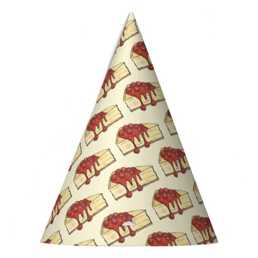 NYCさくらんぼチーズケークスライスデザートベーキング食品 パーティーハット (左)