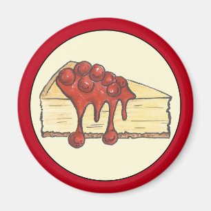 NYCさくらんぼチーズケークスライスデザートベーキング食品 マグネット