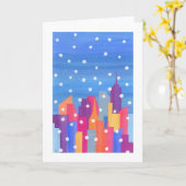 NYCに落ちる雪 カード (黄色い花)