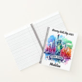 NYCのカラフル夕焼けのスカイラインへの賛辞 ノートブック (内部)