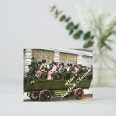 NYCのクリスマスのヴィンテージの観光バス シーズンポストカード (スタンド正面)