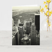 NYCのスカイラインおよびセントラル・パーク カード (黄色い花)