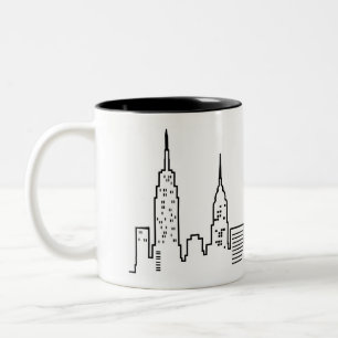 NYCのスカイラインのマグ ツートーンマグカップ