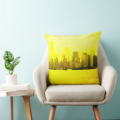 NYCのスカイラインの明るく黄色い枕都市装飾色 クッション (椅子)
