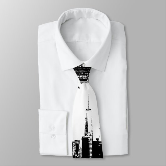 NYCのスカイラインの白黒古いヴィンテージの写真 ネクタイ (タイ)